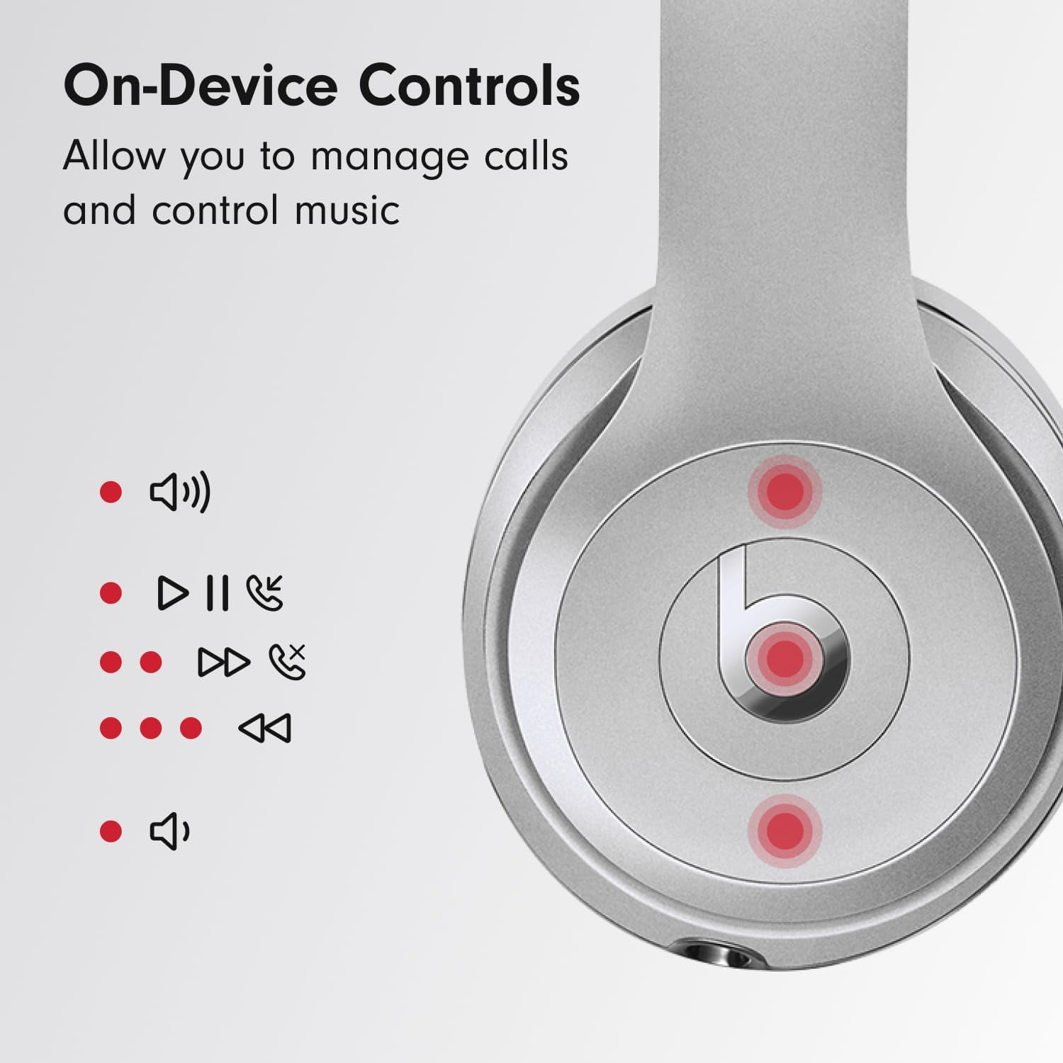Premium Restored Beats Solo3 Wireless On-Ear Headphones - Silver (Latest Model)(Refurbished)