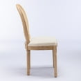 thumbnail image 4 of Gzxs French-Style Dining Chairs Set of 2, Armless Accent Side Chairs with Rattan Backrest and Linen Upholstered Seat, Beige, 4 of 10