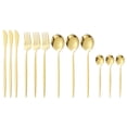 thumbnail image 1 of Tableware Set, Easy To Clean 12Pcs Food Grade 410 Stainless Steel High Hardness Dinnerware Set  for Home Silver,Gold, 1 of 8