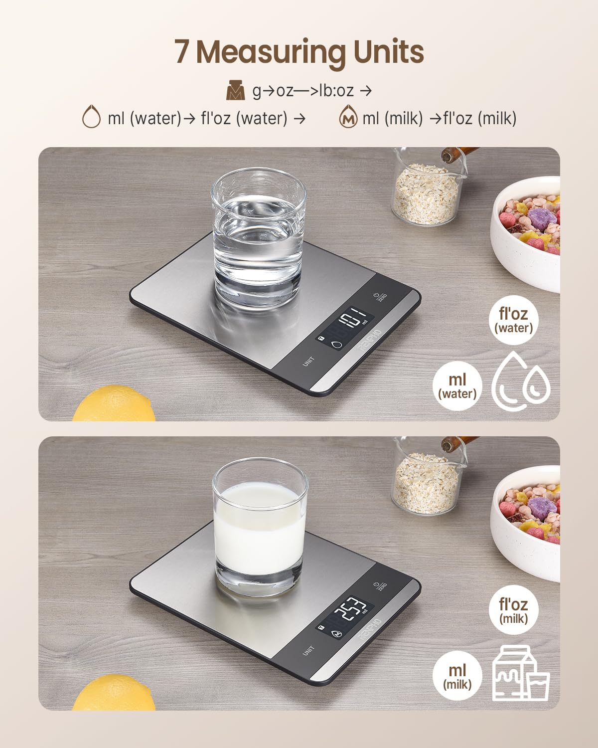 RENPHO Digital Kitchen Food Scale with 7 Measuring Units photo 5