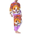 thumbnail image 2 of Lsque Corgi In Sushi Roll Pattern Long Sleeve Pajama Set for Men - Soft 2-Piece Sleepwear and Loungewear Set with Pockets, Comfy Nightwear-XX-Large, 2 of 7