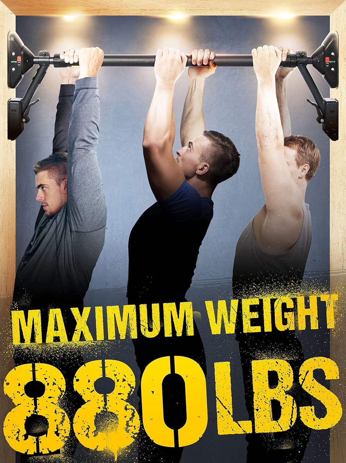 Dual-Security Pull Up Bar for Heavy Duty Upper Body Training with Two-Way Support