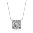 thumbnail image 2 of Pompeii3  1/2Ct Cushion Double Halo Pendant 14k White Gold 1/2" (H-I,I1-I2), 2 of 4