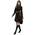 thumbnail image 7 of MYATED 5 Pcs Womens Renaissance Costumes Medieval Vintage Hooded Dress, Gothic Costume Fairy Dress Suitable for Halloween Cosplay (Black,L), 7 of 7