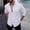 White, variant on LNWUY Mens Long Sleeve Shirt Linen Cotton Hippie Beach Button Down Shirts Breathable Comfy Solid Color Shirts Top Black L