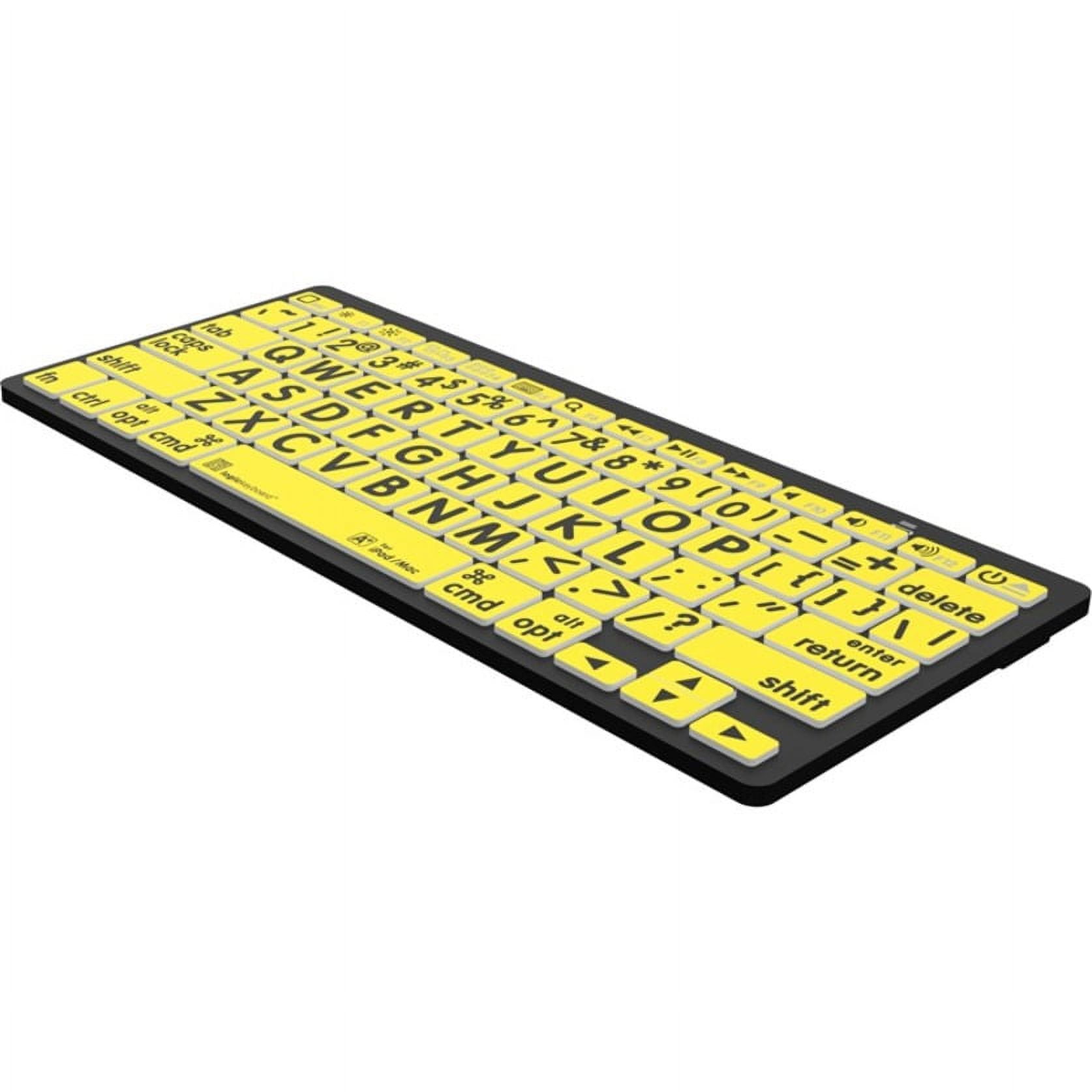 XL Print American English Bluetooth Mini Keyboard, Black on Yellow