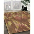 thumbnail image 3 of Ahgly Company Machine Washable Indoor Square Transitional Sienna Brown Area Rugs, 4' Square, 3 of 7