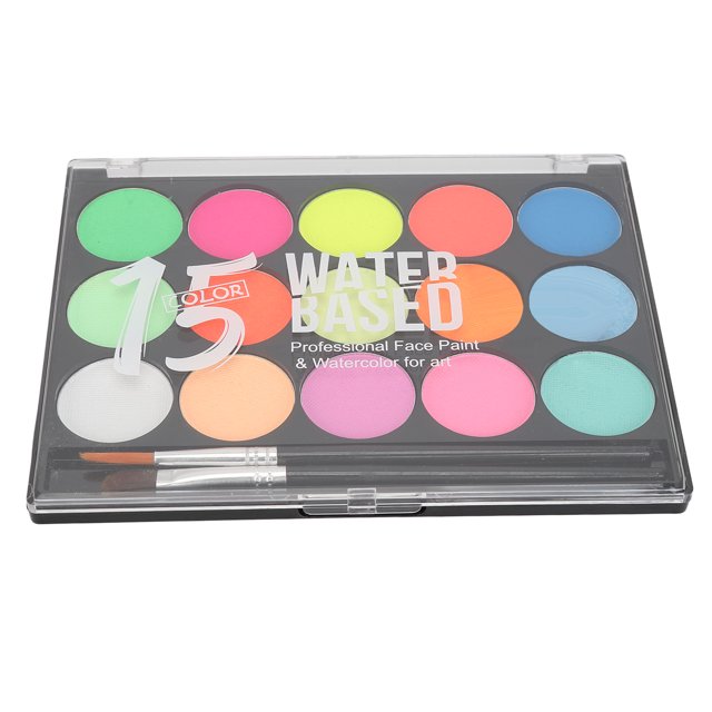Pintacaritas Facial Para Niones, Paleta de Óleos de Pinta Corporal Facial, Pinta Facial, 15 Colores Una Base de Agua Paleta de Pinta Corporal Kit de Maquillaje Lavable