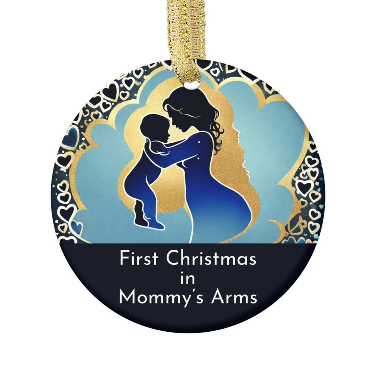 Baby Boy's First Christmas in Mommy's Arms Baby's 1st Christmas Xmas Cute Keepsake Memento Ceramic Holiday Tree Ornament