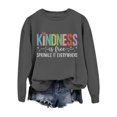 thumbnail image 3 of Women Kindness Is Free Graphic Sweatshirt Neck Long Sleeve Inspirational Letter Print Casual Pullover Tops for Fall Winter, 3 of 3