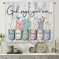 thumbnail image 5 of Farmhouse Wooden Sunflower Barn Kitchen Curtains Country Flower Wood Small Short Cafe Window Curtains Rustic Floral Western Bathroom Drapes Treatment Tier Curtains 2 Panels (27.5x39 Inch), 5 of 6