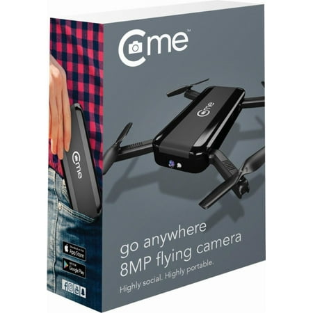 C-me - Easy Fly Camera Drone Folding Mini Pocket Selfie Drone with WiFi, GPS, 8MP Digital Camera, and Full HD 1080p Video,