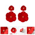 thumbnail image 4 of 1 par de hermosos pendientes decorativos con forma de flor, joyería de moda, 4 of 6