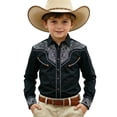 thumbnail image 4 of FINALGANG Boy's Western Cowboy Shirt Printed Long Sleeve Regular Fit Button Down Shirts Boys Western Shirts Kids Cowboy Style Festival Party Tops 10-11 Years, 4 of 4