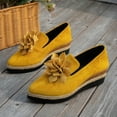 thumbnail image 5 of Wedge Loafers for Women Pointed Toe Espadrilles Casual Vintage Slip on Work Dressy Shoes Casual Trendy Walking Shoes Yellow Size 9.5, 5 of 8