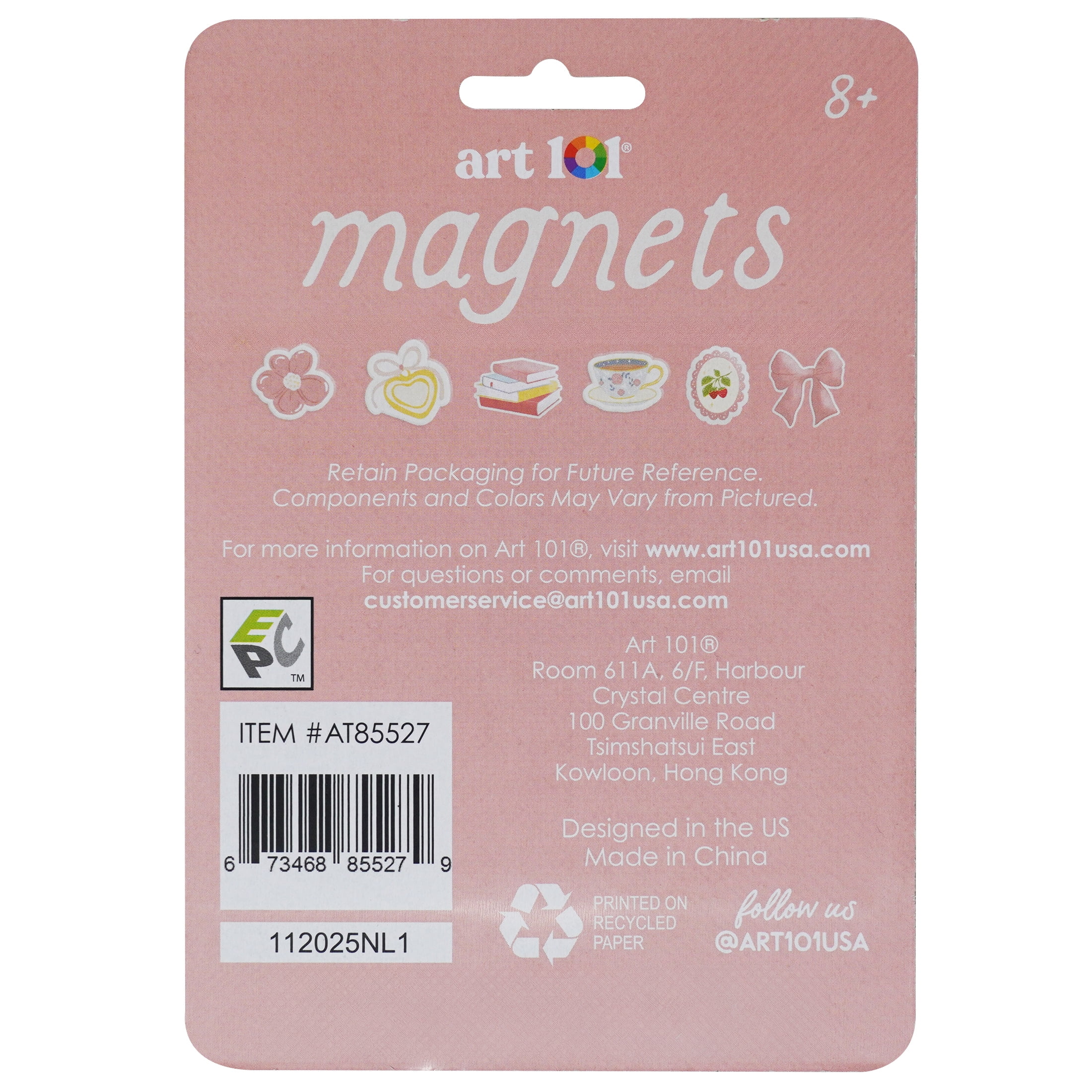 Art 101 Ink and Ivy Decorative Magnets Set