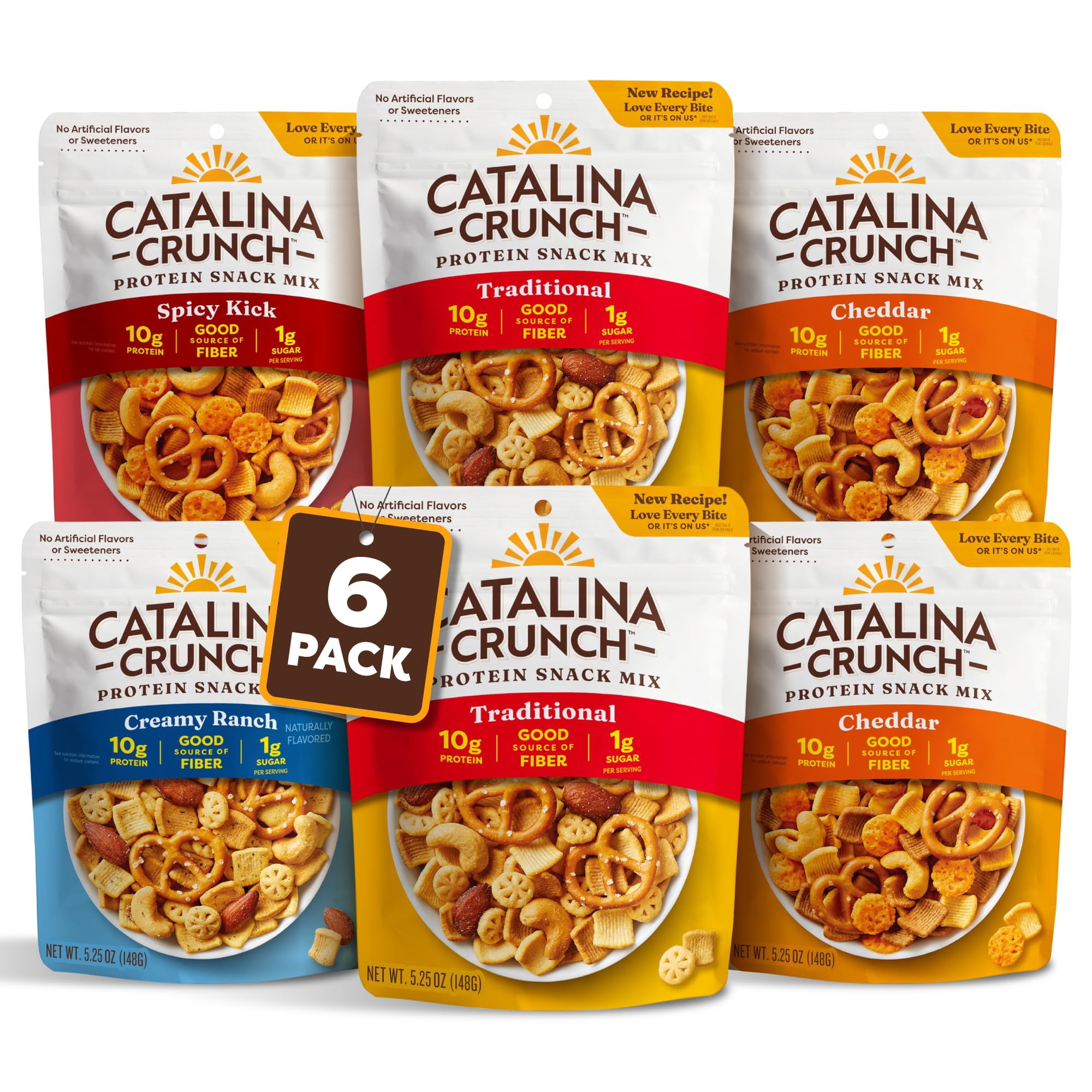 Protein Snack Mix With Cheese Crisps | 10G Protein, 1G Sugar Per Serving | Good Source Of Fiber, Keto, Gluten Free | Variety Pack (Pack Of 6) - Packaging May Vary