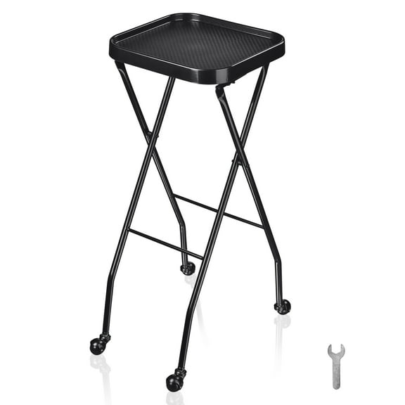 Byootique Salon Folding Rolling Tray Station Service Trolley Storage Cart For Barber Shop
