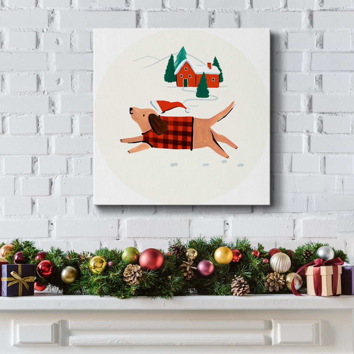 Christmas Fox - Premium Gallery Wrapped Canvas - Ready to Hang