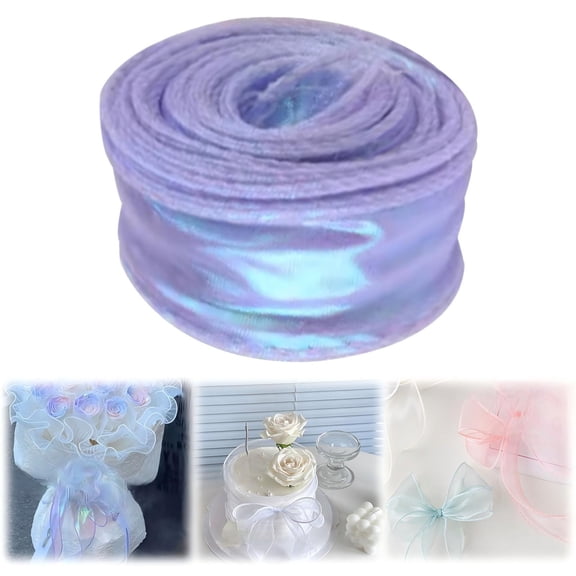 Clearance Under $1.16! Iridescent Ribbon Roll, 10 Yards x 4 Inches for Wrapping and DIY Crafts