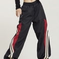 thumbnail image 2 of Pantalones deportivos de estilo americano retro hip-hop con rayas laterales y bloques de color para hombres y mujeres, pantalones anchos rectos y sueltos de primavera y otoño para la calle principal, 2 of 4