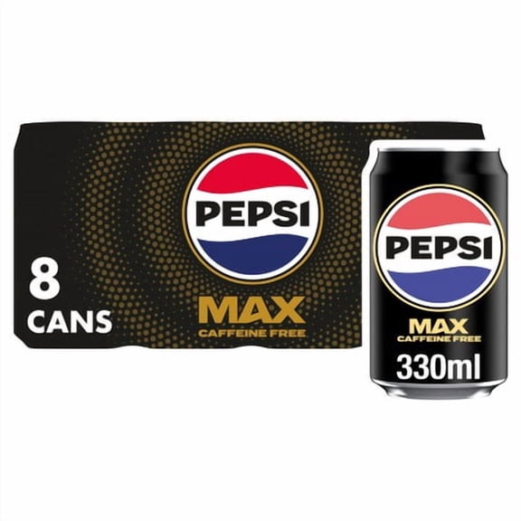 Pepsi Max Caffeine Free 8 x 330ml, British Import (Pack of 2)