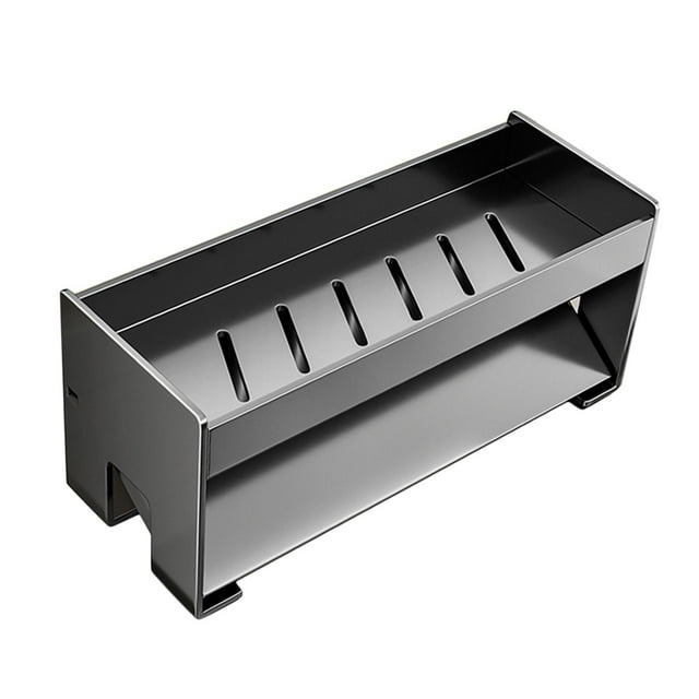 Escurridor de esponja para fregadero, soporte para paño de jabón, organizador multifuncional para fregadero, plato Negro