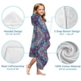 thumbnail image 7 of Blue Ethnic Paisley Pattern Hooded Bath Towel，60"x35" for Ages 3 To 12 Kids, Quick Dry Lightweight Soft Microfiber Hood Beach Towel Cover Up for Kids, 7 of 7