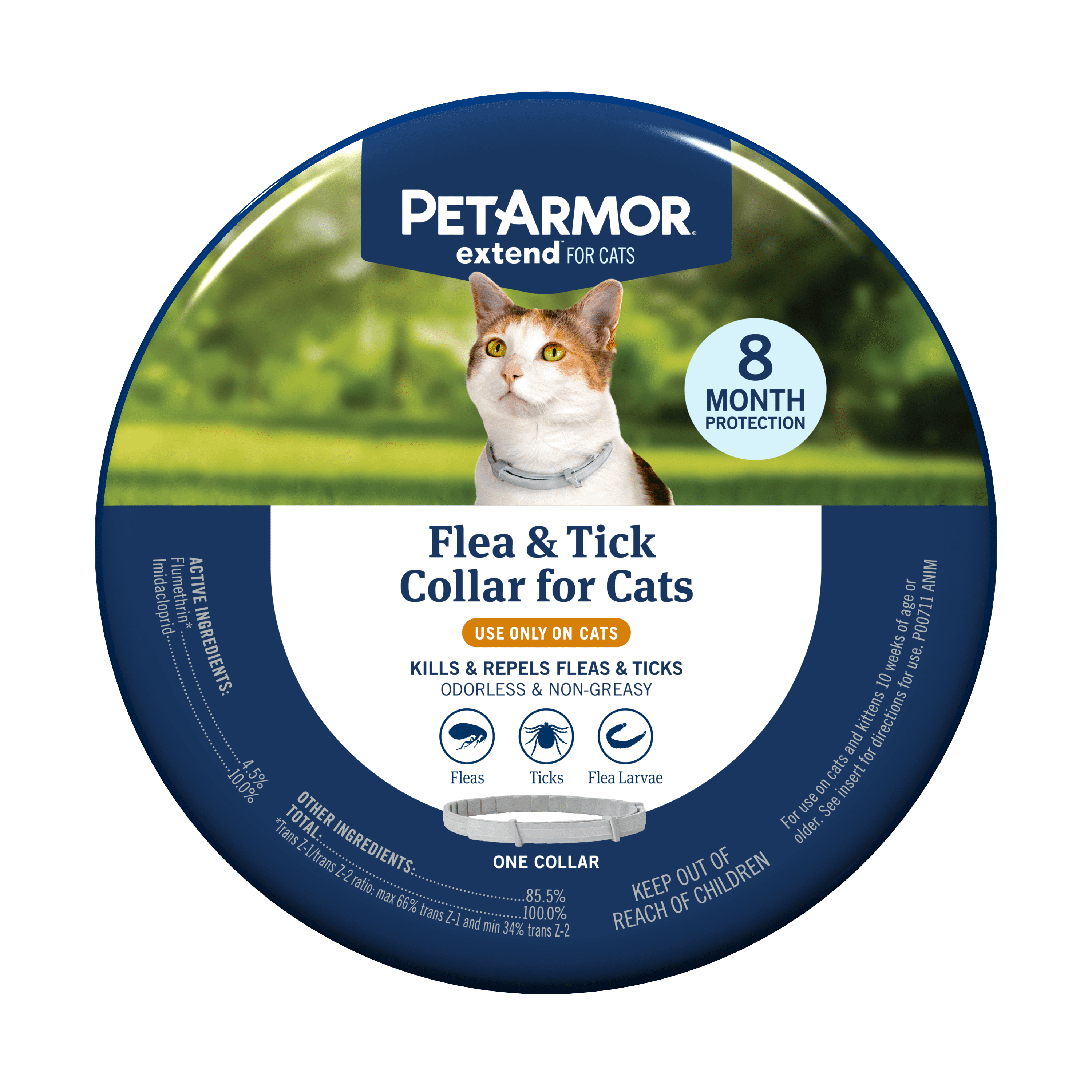 PetArmor Extend Flea & Tick Treatment & Prevention Collar for Cats, 8 Months of Protection, 1 Count
