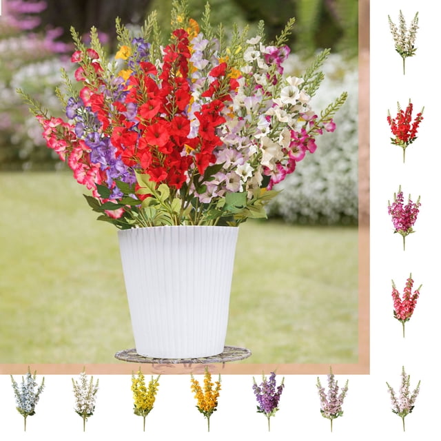 Ramo de flores artificial de gloria de la mañana | Decoración exterior de plástico realista, multicolor, 20,87 pulgadas, hojas de simulación ecológicas duraderas, arreglo festivo para el jardín