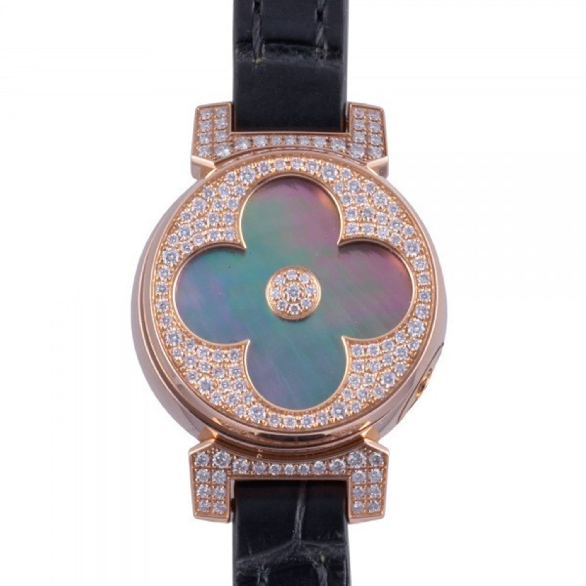 Louis Vuitton, Accessories, Authentic Louis Vuitton Tambour Pink With  Diamonds Quartz Leather Ladies Watch