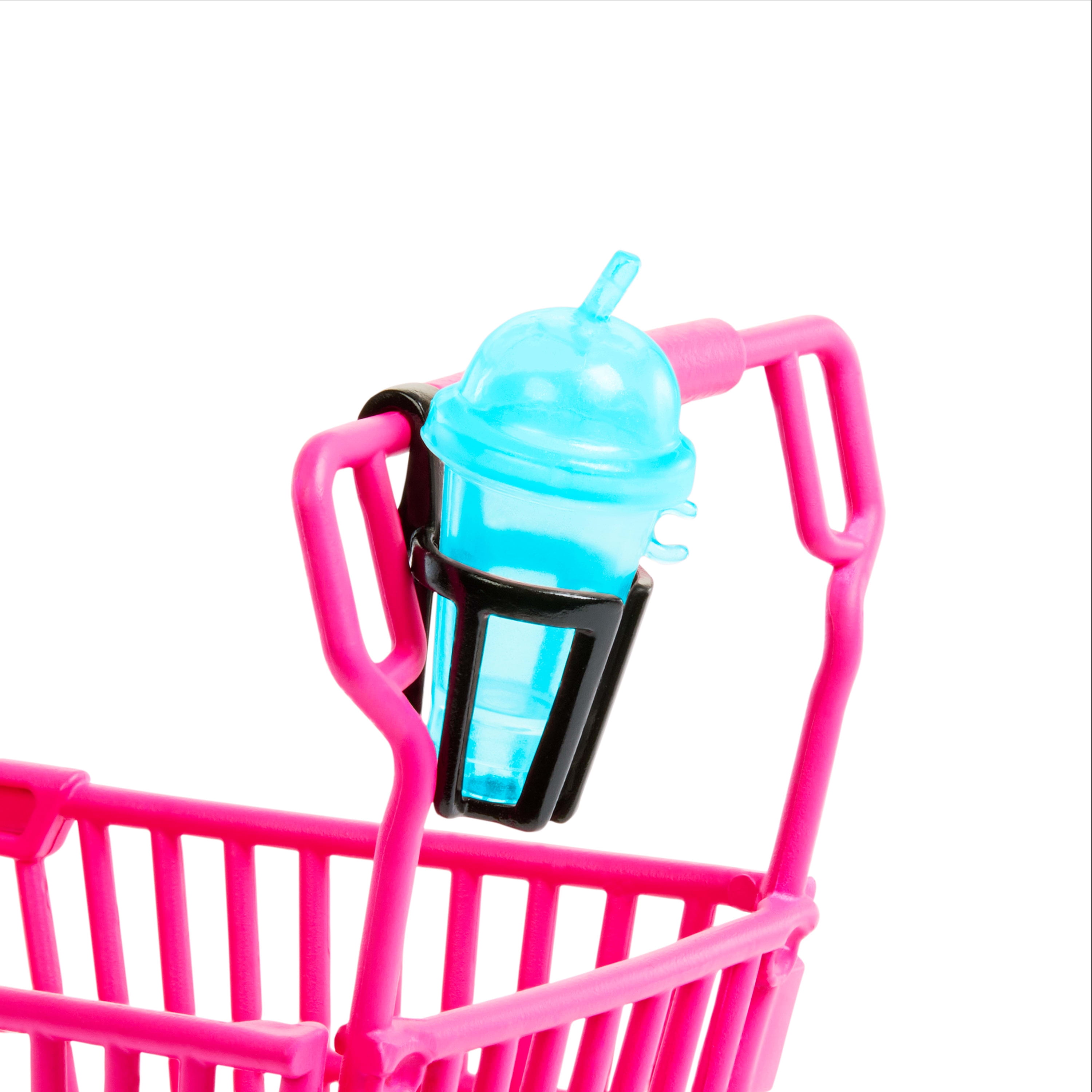 Barbie World Grocery Shopping Toy Set with 11 Doll Accessories Including Cart, Food, Bag, & More  (图4)