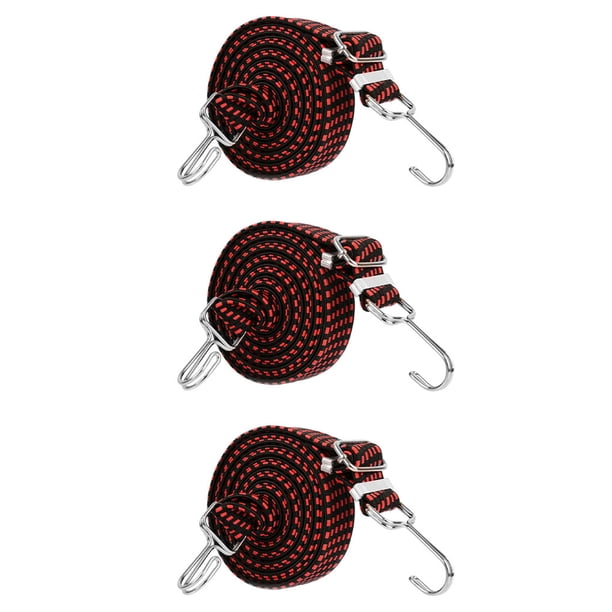 Riwesomey Cuerda elástica para motocicleta, 3 piezas, gancho portátil de acero al carbono, colorido, 4m, cuerda resistente antioxidante, correas para Accesorios para motos Rojo Riwesomey VI015594-02