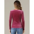 thumbnail image 3 of DARING DIVA Women's Velvet Square Neck Top T-Shirt Blouse L Hot Pink, 3 of 6