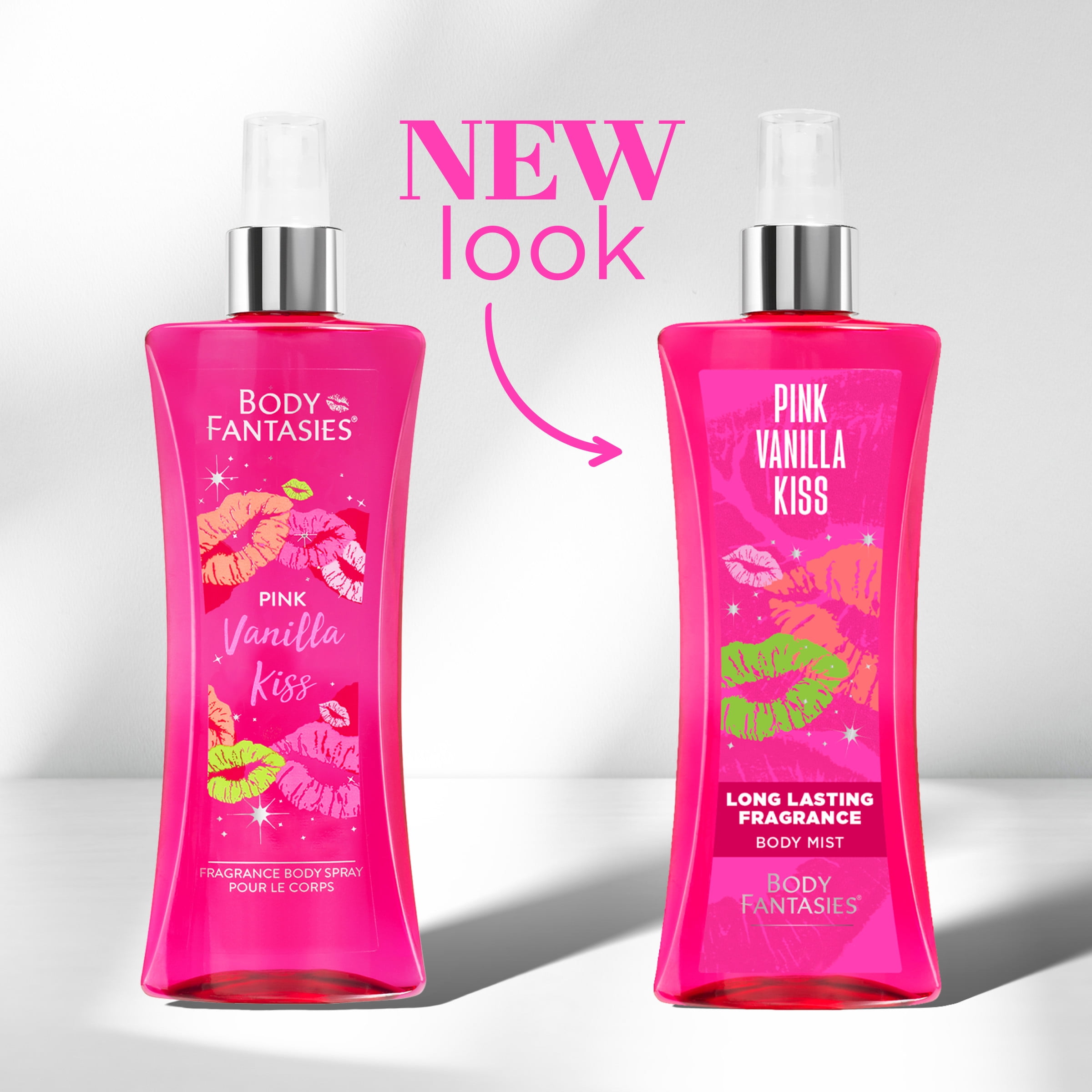 Body Fantasies Signature Pink Vanilla Kiss Fantasy Fragrance Body Spray, 3.2 fl oz