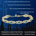 thumbnail image 2 of Gem Stone King 18K Yellow Gold Plated Silver Graduated Oval Persian Blue Moissanite Tennis Bracelet for Women (8.55 Cttw, Oval 6X4MM), 2 of 5