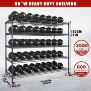 60” W Storage Shelves with Wheels,5 Tier Wire Shelving Heavy Duty,Adjustable Shelving Units,Garage Storage Shelves,3500LBS Metal Shelving,for Pantry,Kitchen,Warehouse,Rolling Shelf,60”W×24”D×72”H