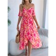 thumbnail image 4 of Vestidos Largos Bohemios de Verano 2025 para Mujer, con Tirantes y Escote en V, Informales, con Abertura en el Muslo y Fluidos. Rosa S, 4 of 10