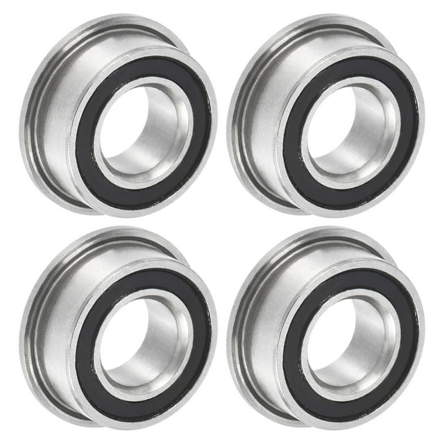 Unique Bargains MF105-2RS Roulement à Billes Miniature à Bride 5x10x4 mm à Double Étanchéité en Acier Chromé, 4 Paquets