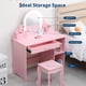 thumbnail image 5 of Rosa 2-in-1 para niños vanity con lighted mirror cajón y abiertos estantes-ideal para para 3-9 yrs girls, 5 of 7