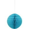 Unique Industries Teal Blue 8" Round Shaped Tissue Paper Hanging Pom Poms