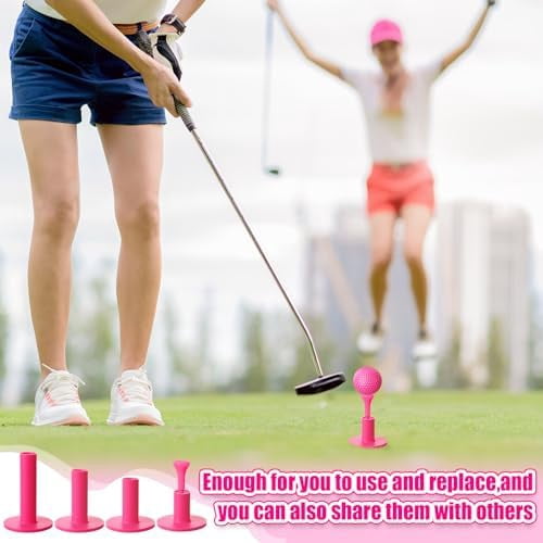 RibRave 12 Pieces Golf Range Tees Set Rubber Golf Tees for Mats Driving Range 6 Pieces for Practice Mat Mixed Size