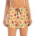 thumbnail image 2 of Balery Autumn Maple Leaves Pantalones cortos deportivos para mujer con forro y dos bolsillos, elásticos, para entrenamiento, gimnasio, yoga-Small, 2 of 7