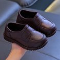 thumbnail image 2 of Kids Dress Shoes Wide Toe Casual Loafer Shoes with Hook‑and‑Loop Strap Flexible Chunky Sole for Formal and Daily Occasions, 2 of 6