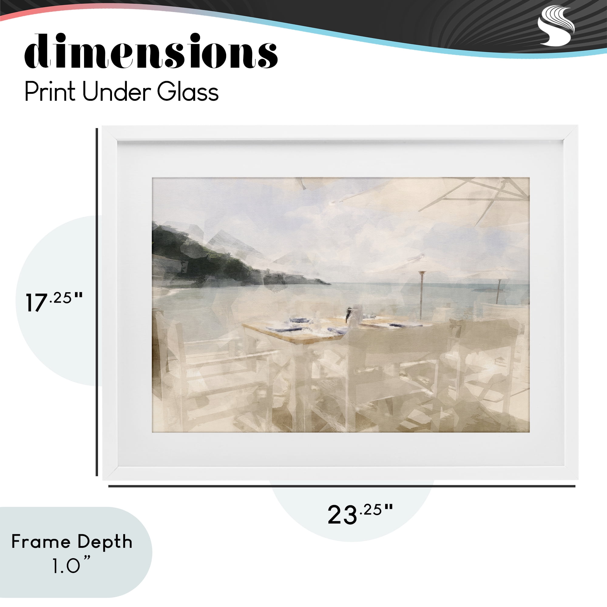 Stupell Industries Table By The Sea White Framed Print Under Glass, design by Noah Bay