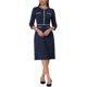 thumbnail image 2 of INSPIRE CHIC Vestido A-Line para Mujeres con Color Contrastante para Trabajar con Detalles de Tweed en Azul Marino, 2 of 6