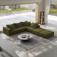 thumbnail image 5 of 162" Cloud Couch, Green Modern Upholstered Sectional Couches for Living Room, Free Combination L Shaped Sofa Set with 6 Pillows, Oversized Design, 5 of 15