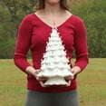 thumbnail image 5 of Milltown Merchants Ceramic Christmas Tree - Tabletop Christmas Tree with Lights - (15.5" Large White Christmas Tree/White Lights) - Lighted Vintage Ceramic Tree, 5 of 5