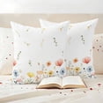 thumbnail image 3 of Spring Wildflowers Outdoor Waterproof Pillow Covers, Watercolor Rustic Flowers Floral Leaves Decorative Square Throw Pillowcase Sofa Cushion Sham for Patio/Couch/Chair, 16"x16" 2 Pack, 3 of 8