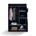 thumbnail image 2 of Closet Armable Ropero Pequeño de 2 Secciones Largo 105cm Negro 165*105*45cm Marthing Ropero Multifuncional Gran Capacidad para Mudanzas y Espacios Temporales Armario Portatil Facil de Armar, 2 of 10